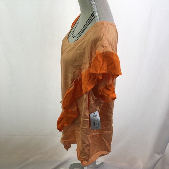 A.n.a Tie dye ruffle blouse orange XL - Picture 11 of 16